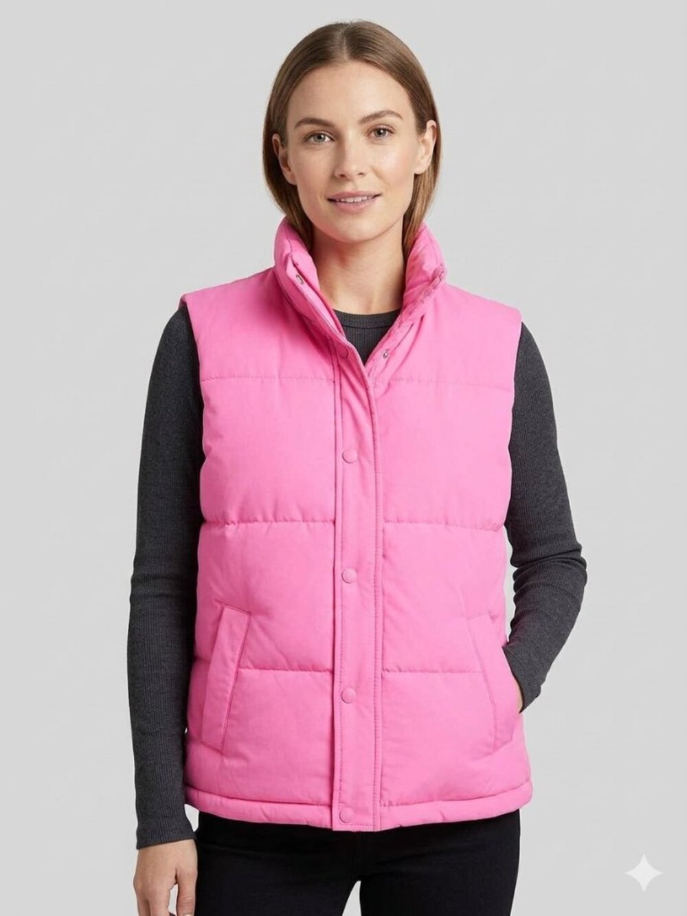 Wondershop pink puffer vest, size M